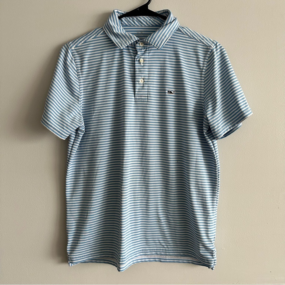 Vineyard vines Boys' Bradley Stripe Sankaty Polo Size L (16)
